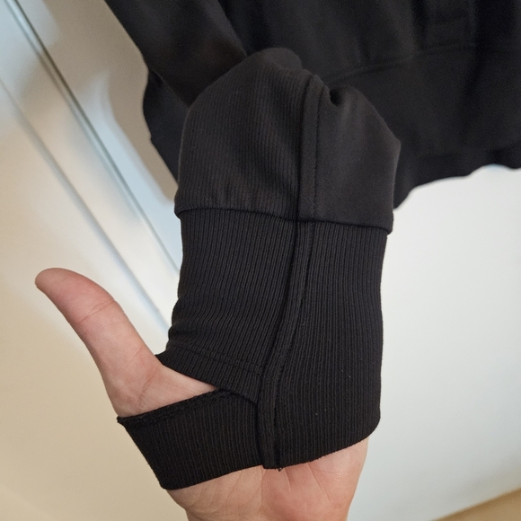 Athleta Mission Hoodie High Low Black Relaxed Fit Sweatshirt size XXS - Picture 5 of 12